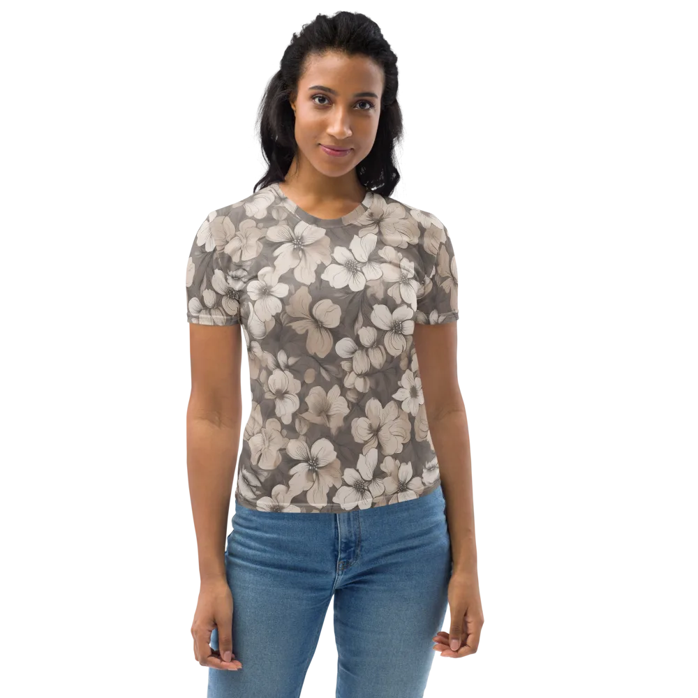 Sepia Dogwood on Women's Crew Neck T-Shirt — Front