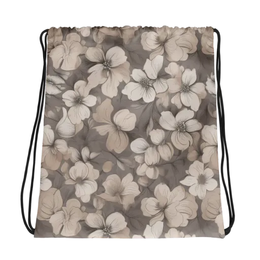 Sepia Dogwood on a Drawstring Bag