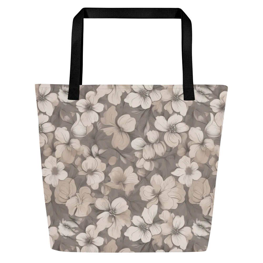 Sepia Dogwood on Large Tote Bag W/ Pocket — Front