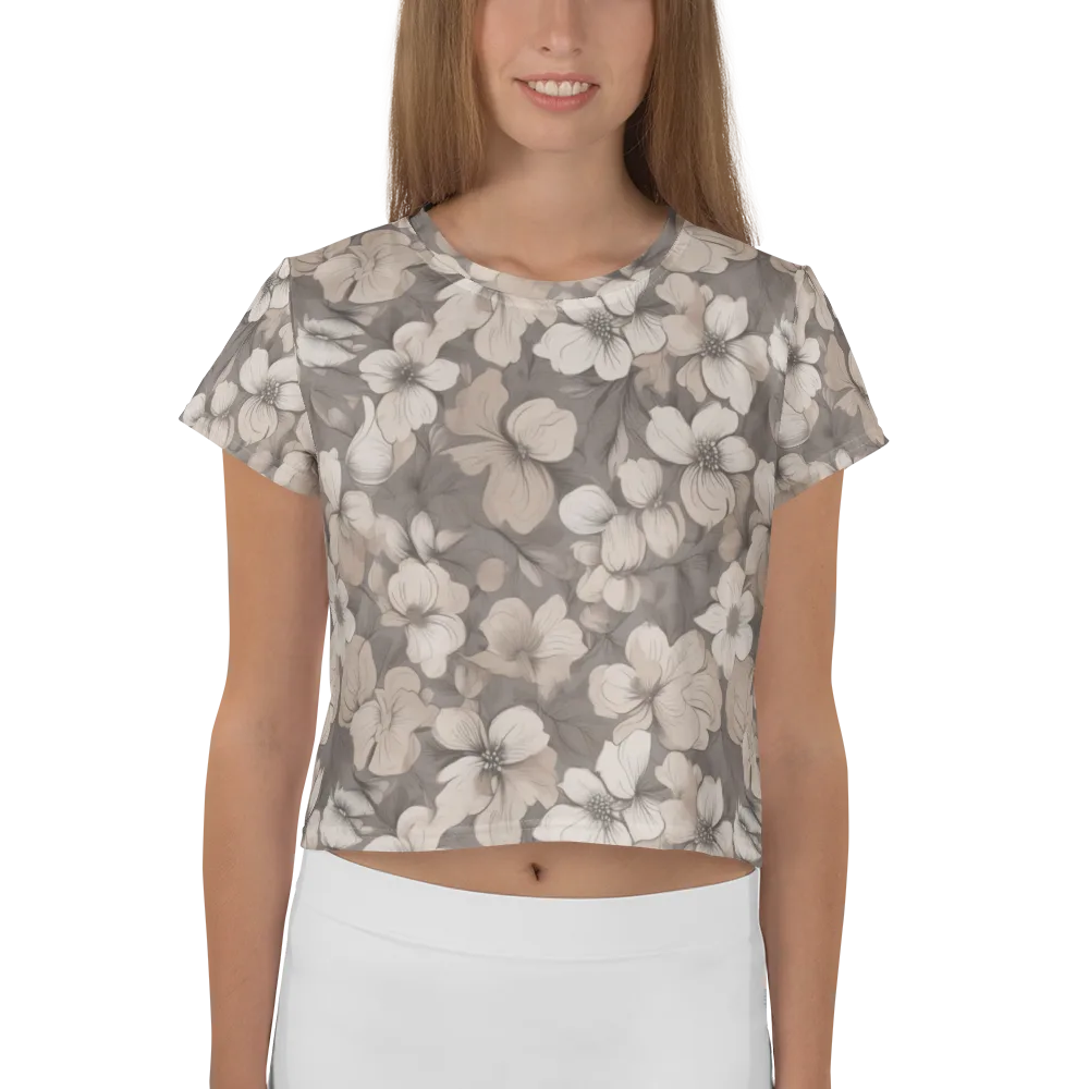 Sepia Dogwood on Crop Tee — Front
