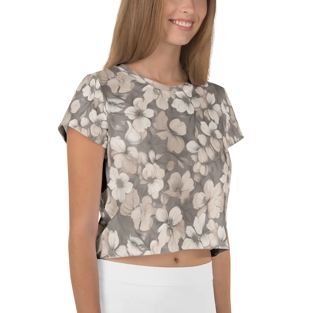 Sepia Dogwood on Crop Tee — Right