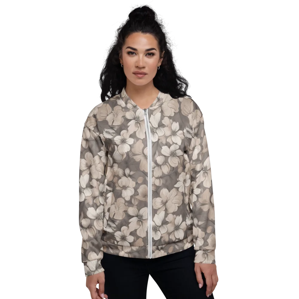 Sepia Dogwood on Bomber Jacket — Front
