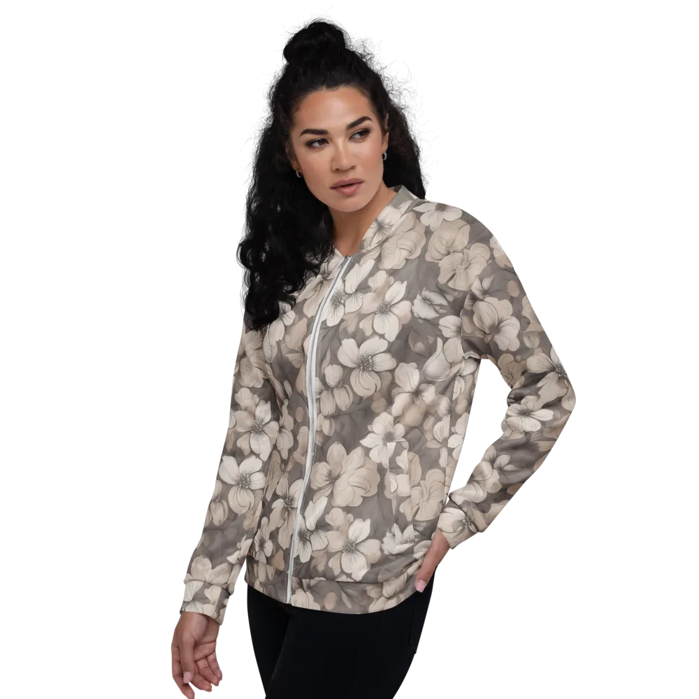 Sepia Dogwood on Bomber Jacket — Left
