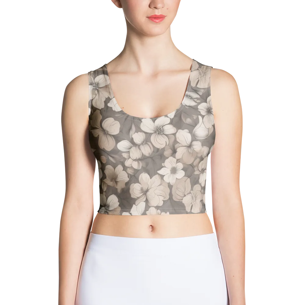 Sepia Dogwood on Crop Top — Front