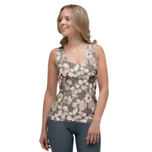 Sepia Dogwood on a Women's Tank Top