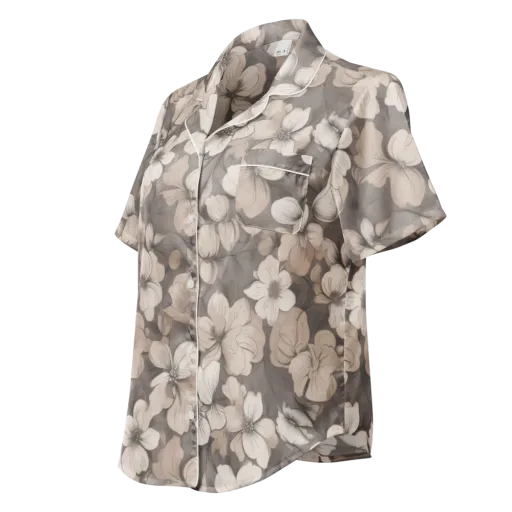 Sepia Dogwood on a Women's Short Sleeve Pajama Top