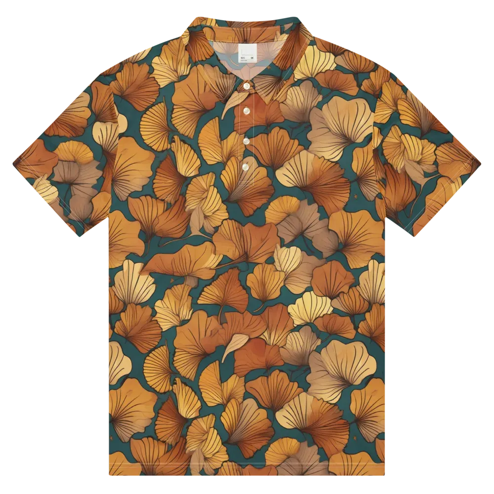Ginkgo Ember on Men's Slim Fit Polo Shirt — Front