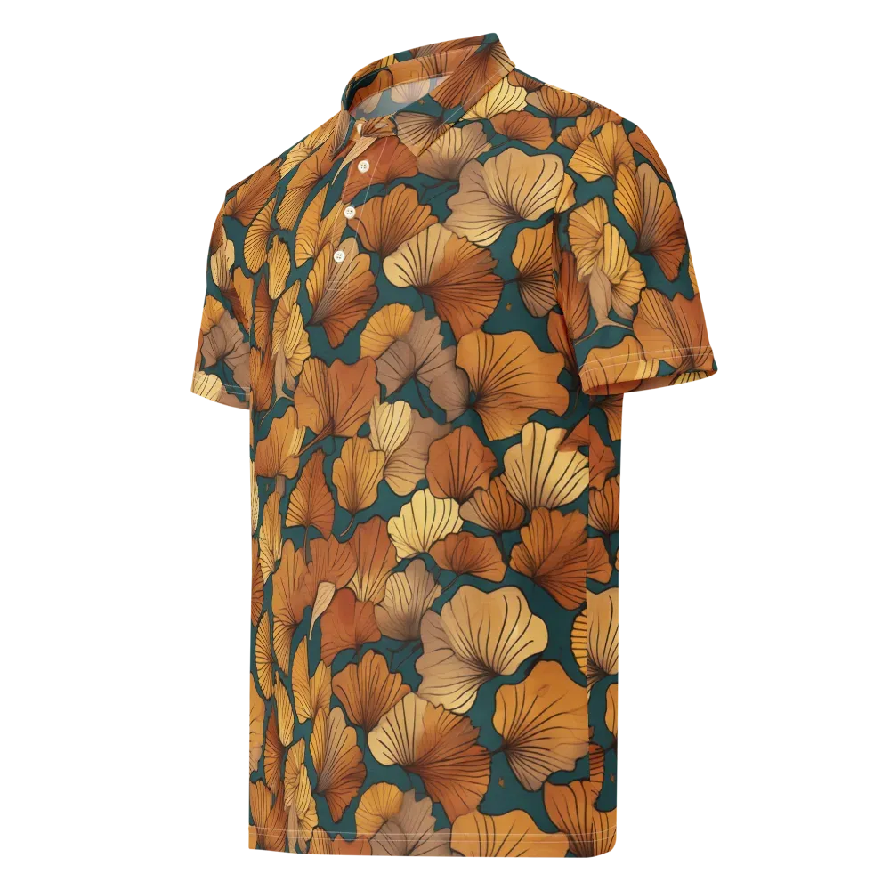 Ginkgo Ember on Men's Slim Fit Polo Shirt — Left Front