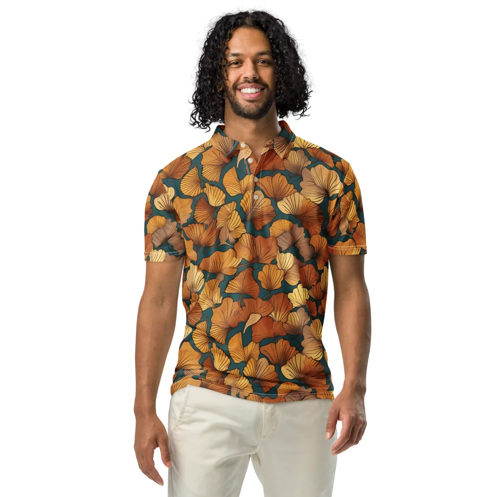 Ginkgo Ember on Men's Slim Fit Polo Shirt — Front