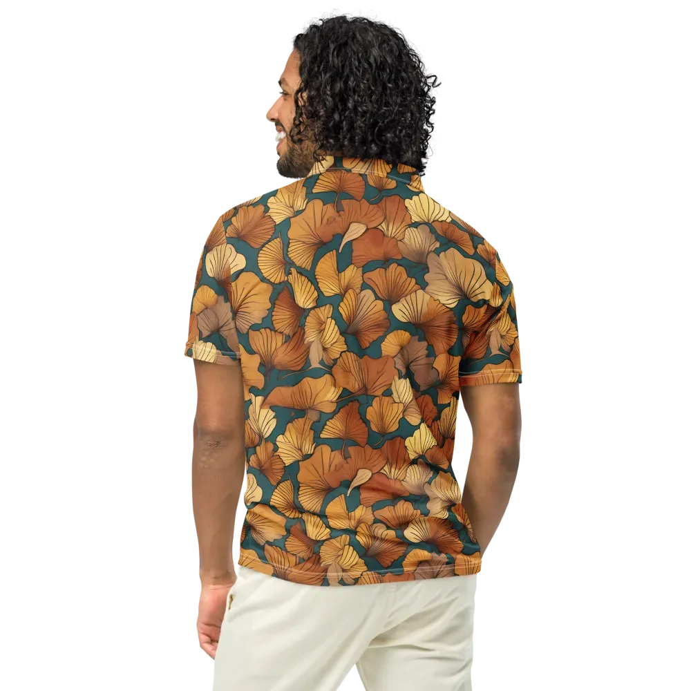Ginkgo Ember on Men's Slim Fit Polo Shirt — Back