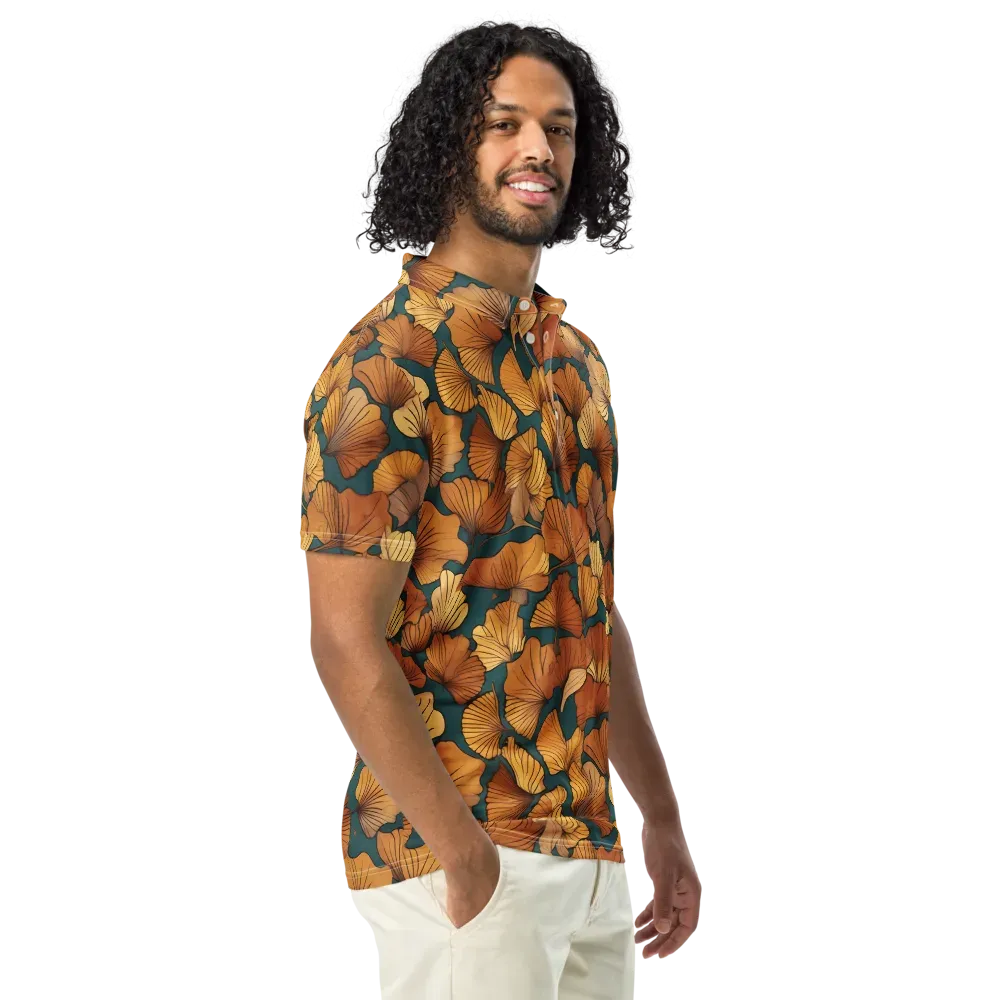 Ginkgo Ember on Men's Slim Fit Polo Shirt — Right Front