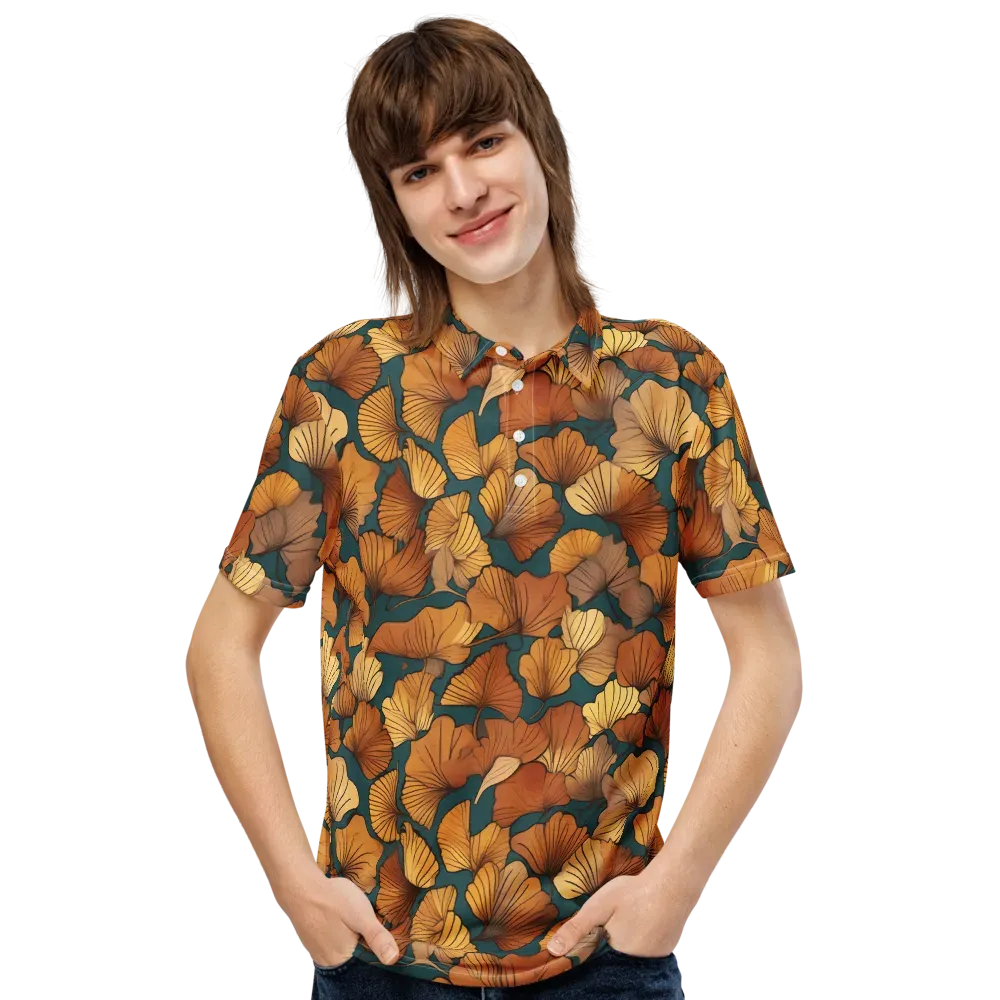 Ginkgo Ember on Men's Slim Fit Polo Shirt — Front