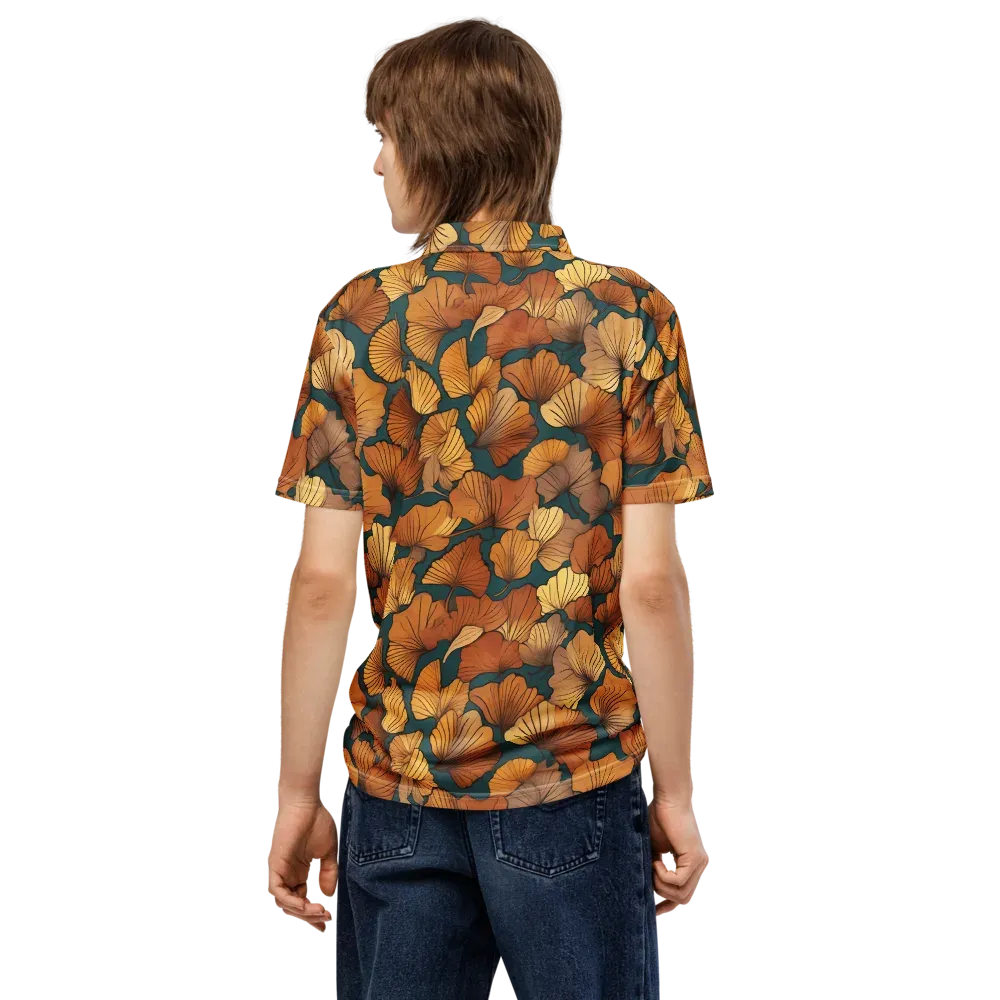 Ginkgo Ember on Men's Slim Fit Polo Shirt — Back
