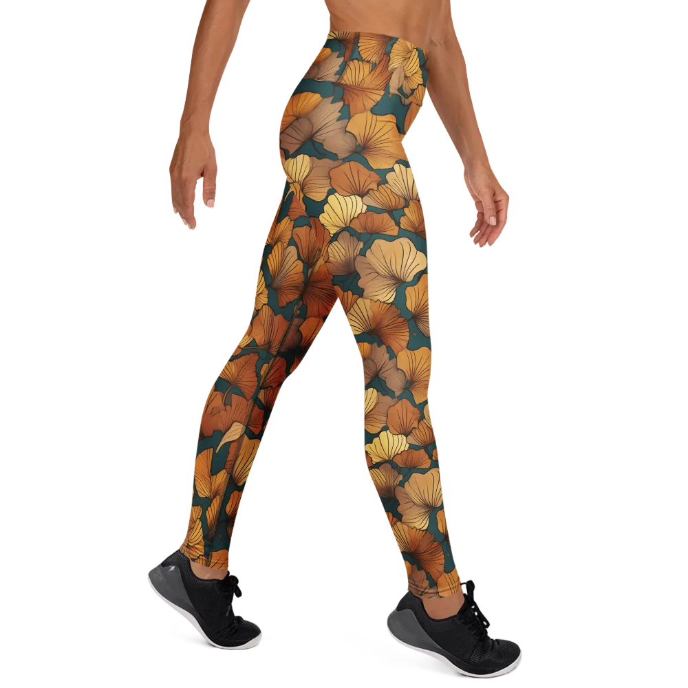 Ginkgo Ember on Yoga Leggings — Right