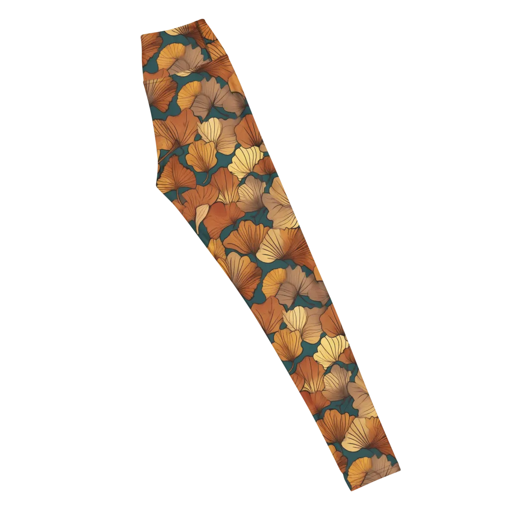 Ginkgo Ember on Yoga Leggings — Right