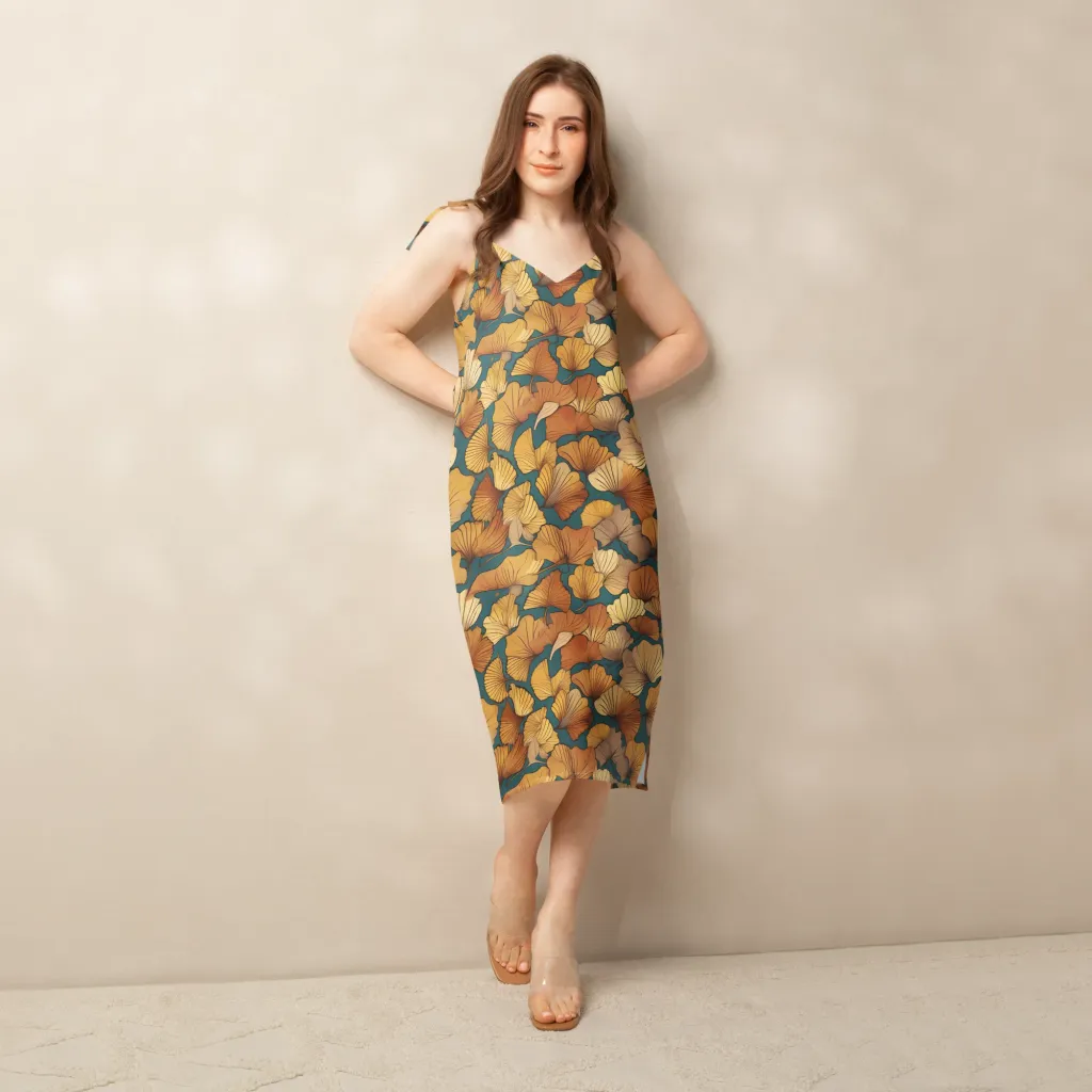 Ginkgo Ember on Slip Dress — Front
