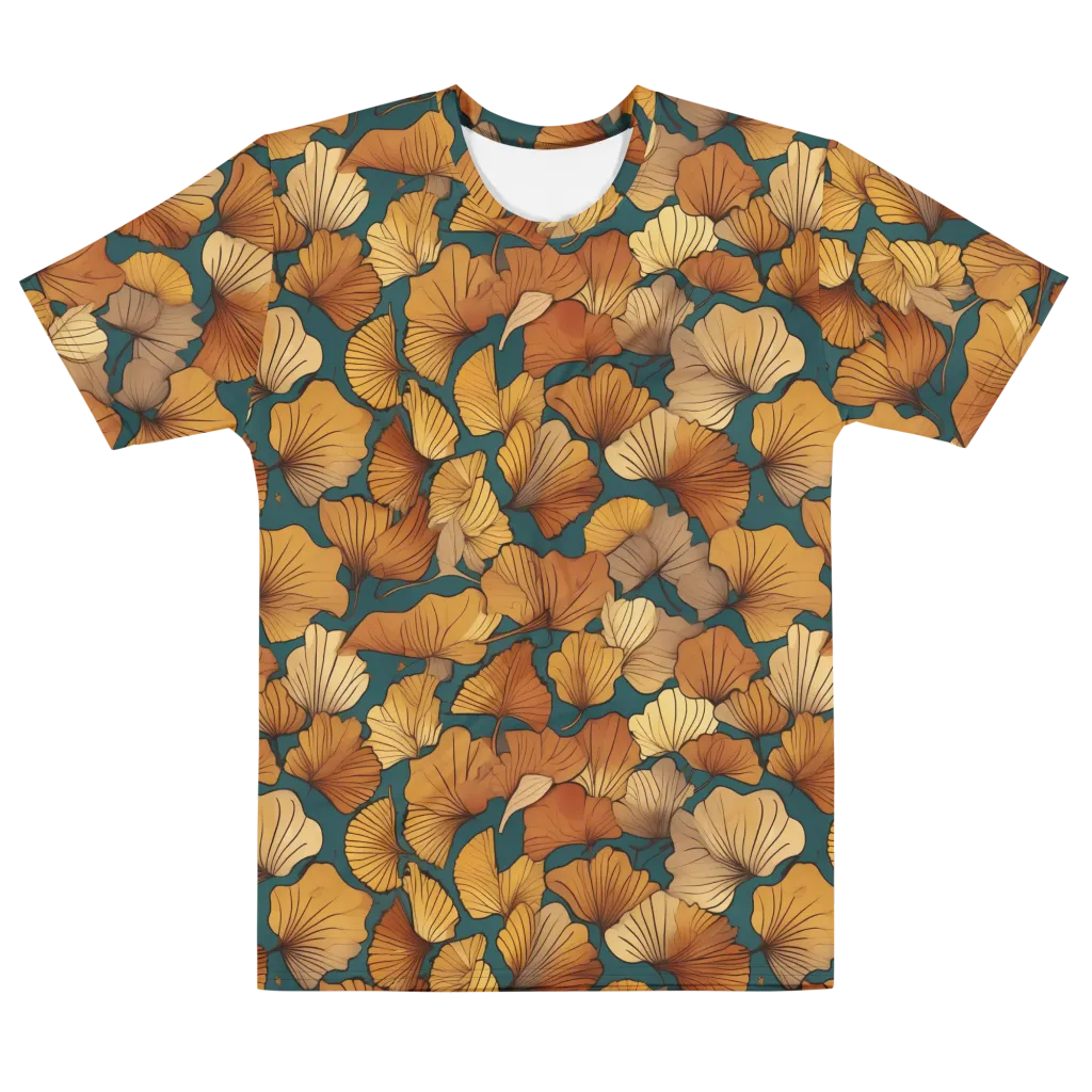 Ginkgo Ember on Men's Cotton Crew Neck T-Shirt — Front