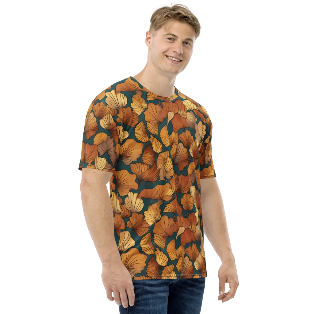 Ginkgo Ember on Men's Crew Neck T-Shirt — Right
