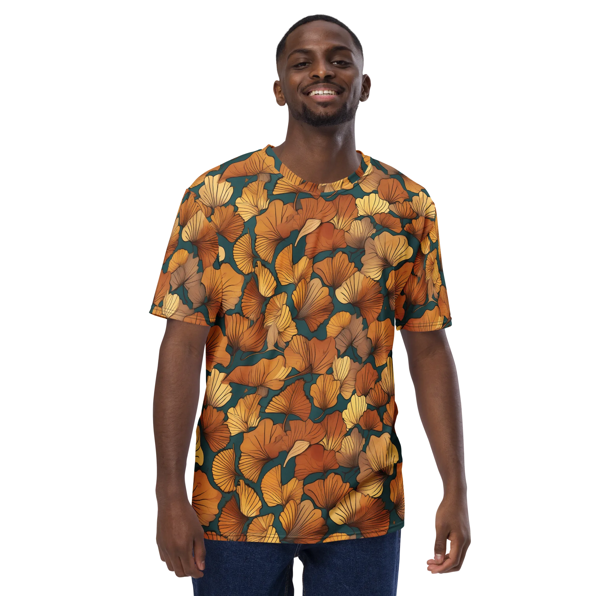 Ginkgo Ember on Men's Crew Neck T-Shirt — Front