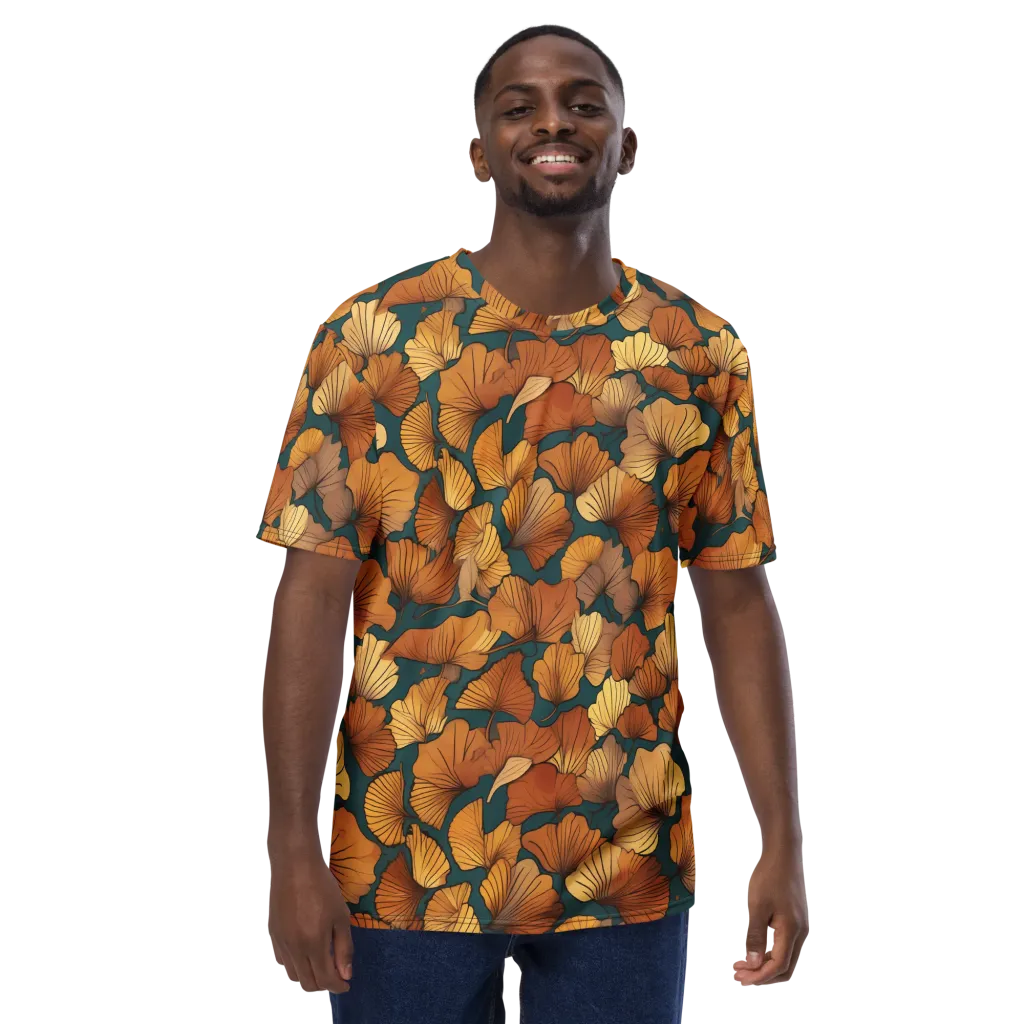 Ginkgo Ember on Men's Crew Neck T-Shirt — Front