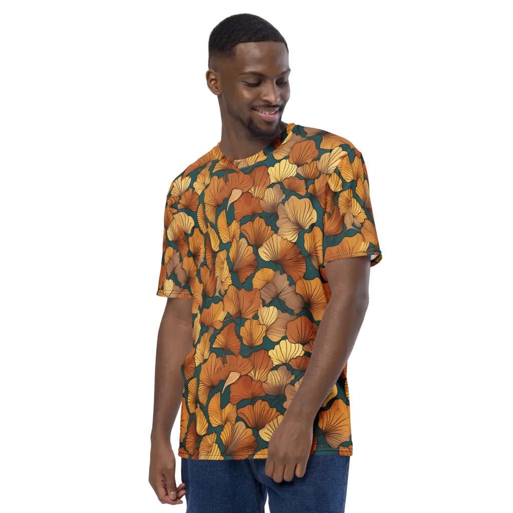 Ginkgo Ember on Men's Crew Neck T-Shirt — Left