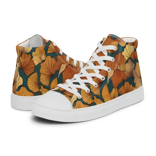 Ginkgo Ember on a Men's High Top Canvas Shoes
