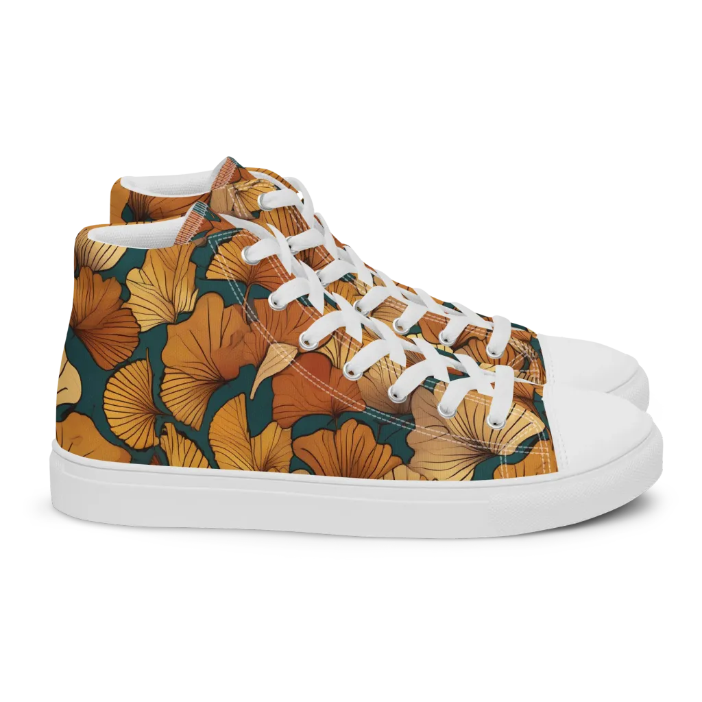 Ginkgo Ember on Women's High Top Canvas Shoes — Right