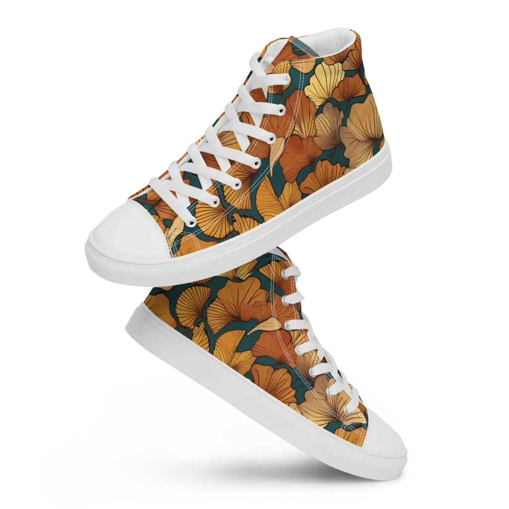 Ginkgo Ember on Women's High Top Canvas Shoes — Front