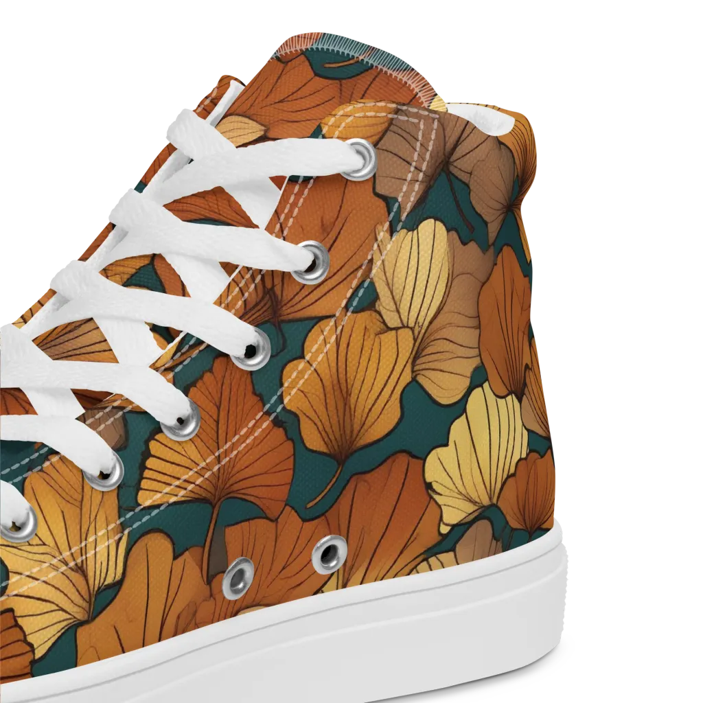 Ginkgo Ember on Women's High Top Canvas Shoes — Product details 2
