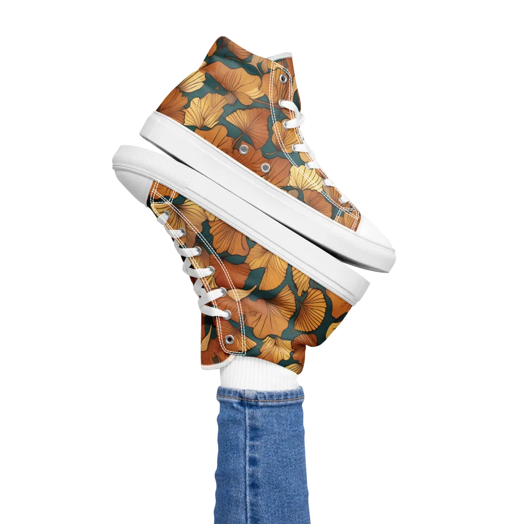 Ginkgo Ember on Women's High Top Canvas Shoes — Left