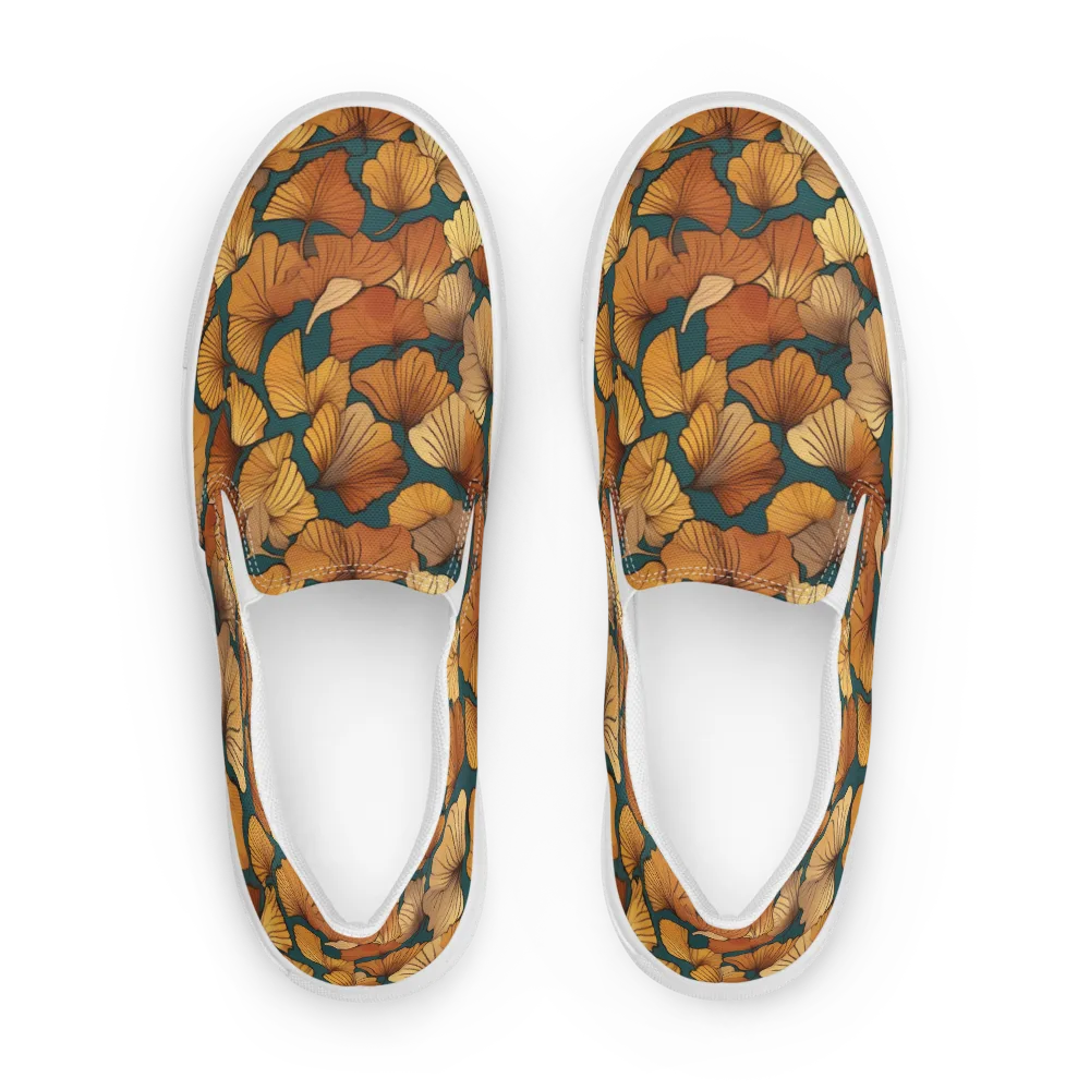 Ginkgo Ember on Men's Slip-On Canvas Shoes — Front