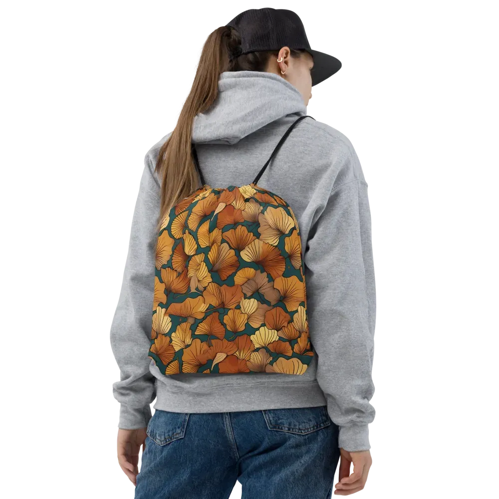 Ginkgo Ember on Drawstring Bag — Front
