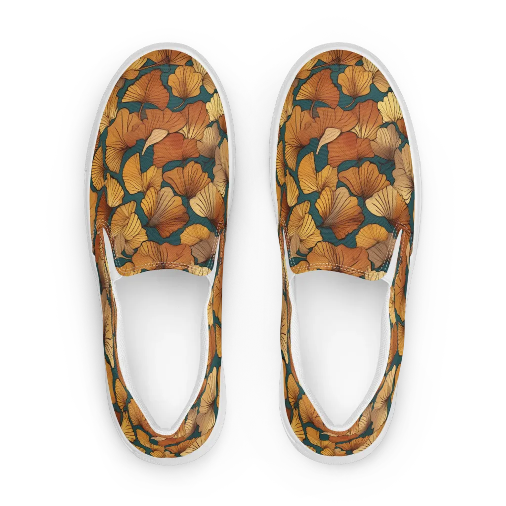 Ginkgo Ember on Women's Slip-On Canvas Shoes — Front