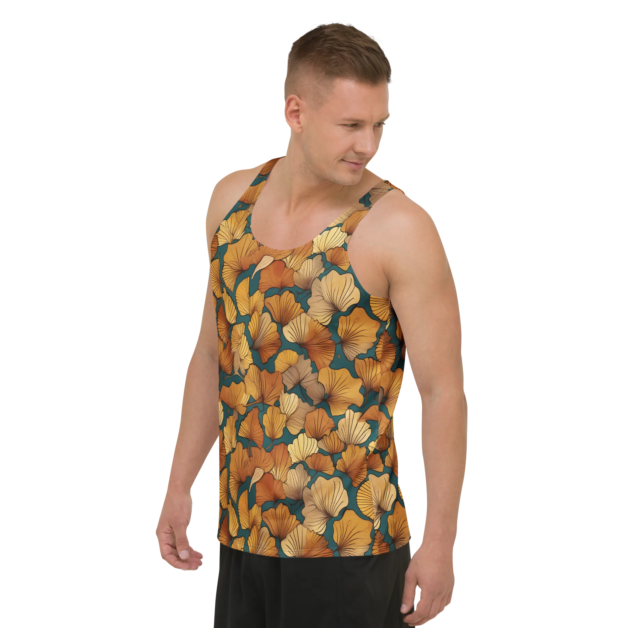 Ginkgo Ember on Men's Tank Top — Left Front