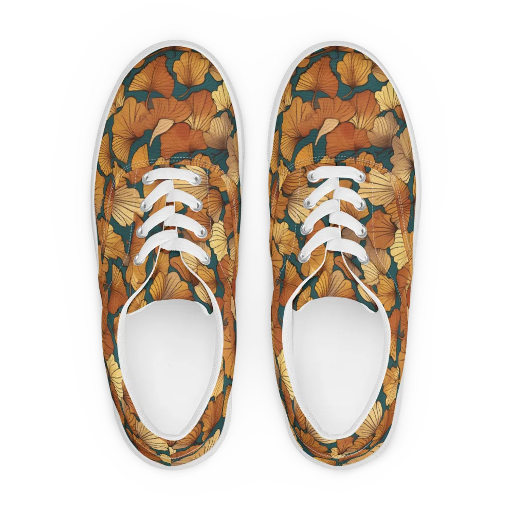 Ginkgo Ember on Men's Lace-Up Canvas Shoes — Front