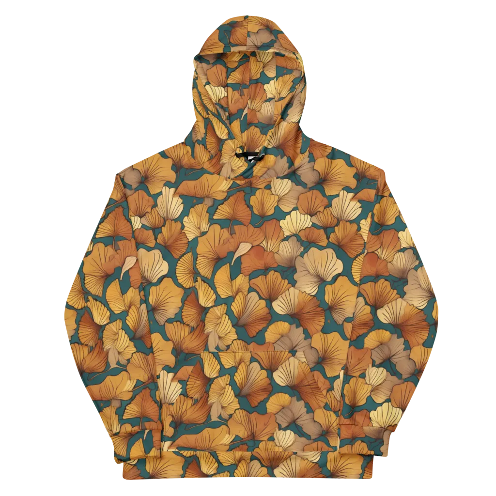Ginkgo Ember on Cotton Hoodie — Front