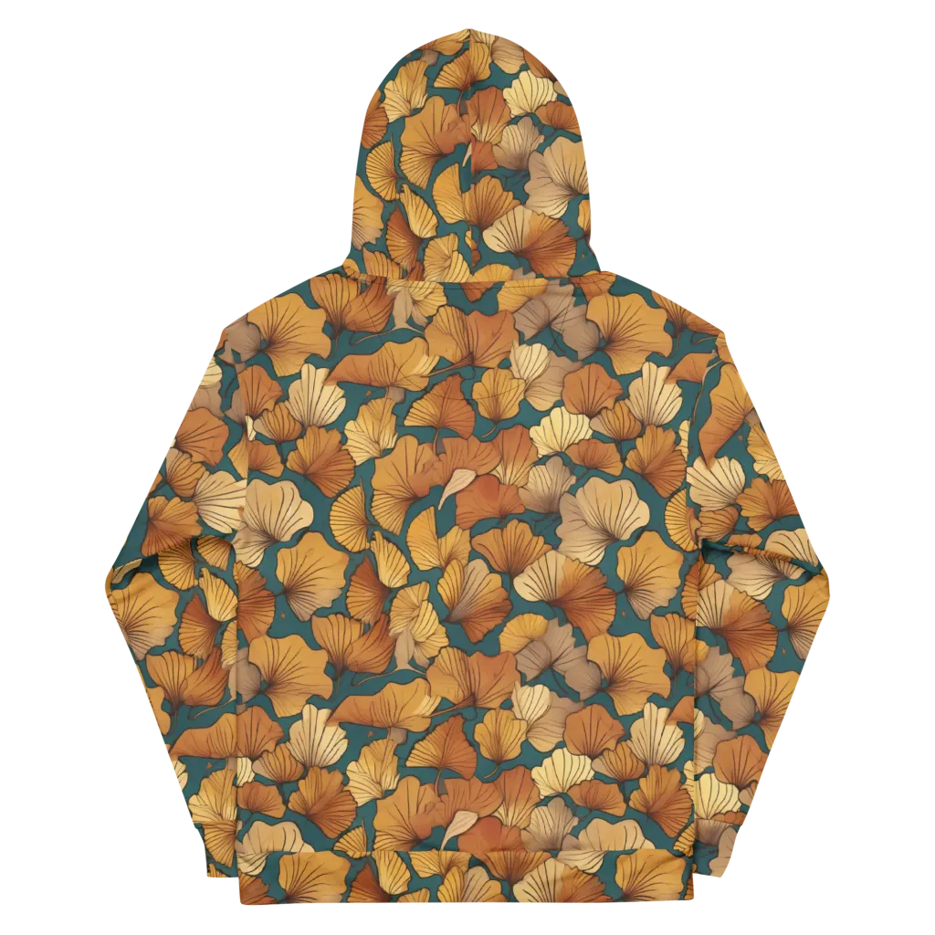 Ginkgo Ember on Cotton Hoodie — Back