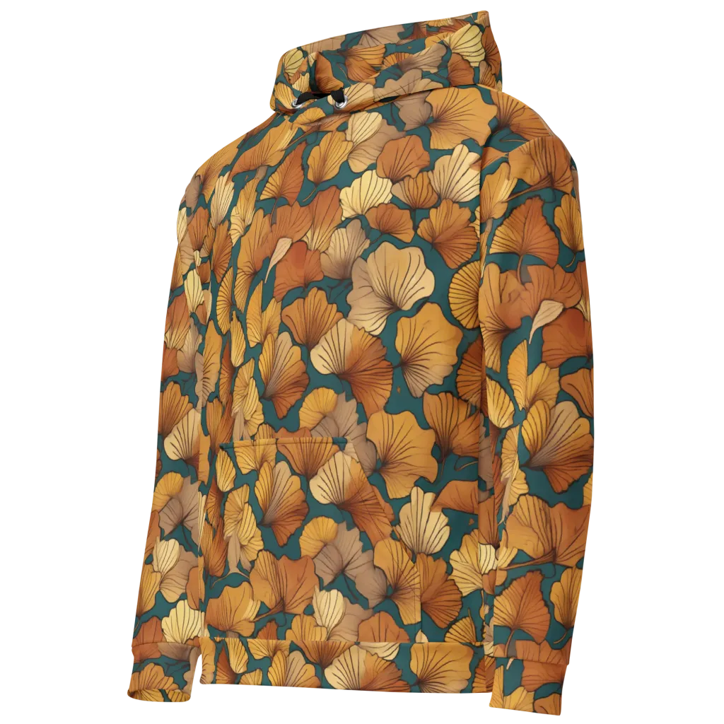 Ginkgo Ember on Cotton Hoodie — Left Front