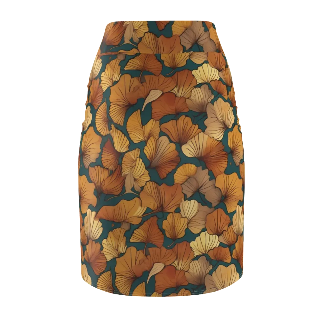 Ginkgo Ember on Pencil Skirt — Back