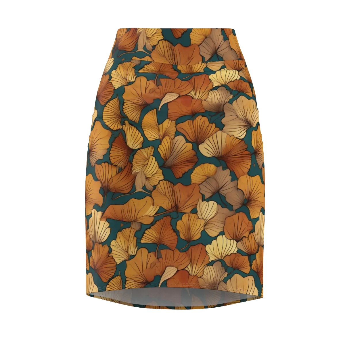 Ginkgo Ember on Pencil Skirt — Front