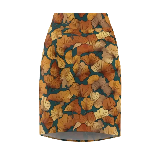 Ginkgo Ember on a Pencil Skirt