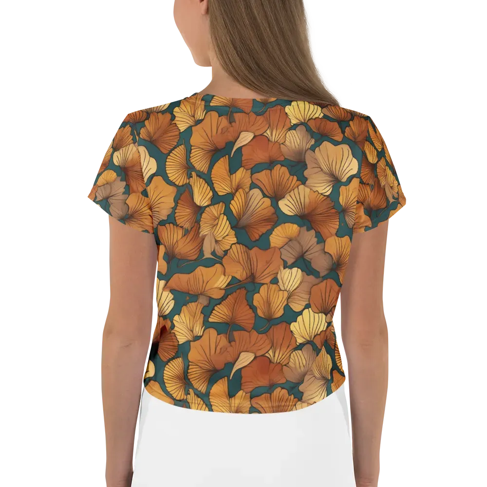 Ginkgo Ember on Crop Tee — Back