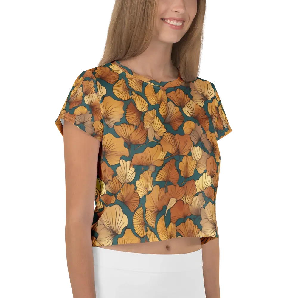 Ginkgo Ember on Crop Tee — Right
