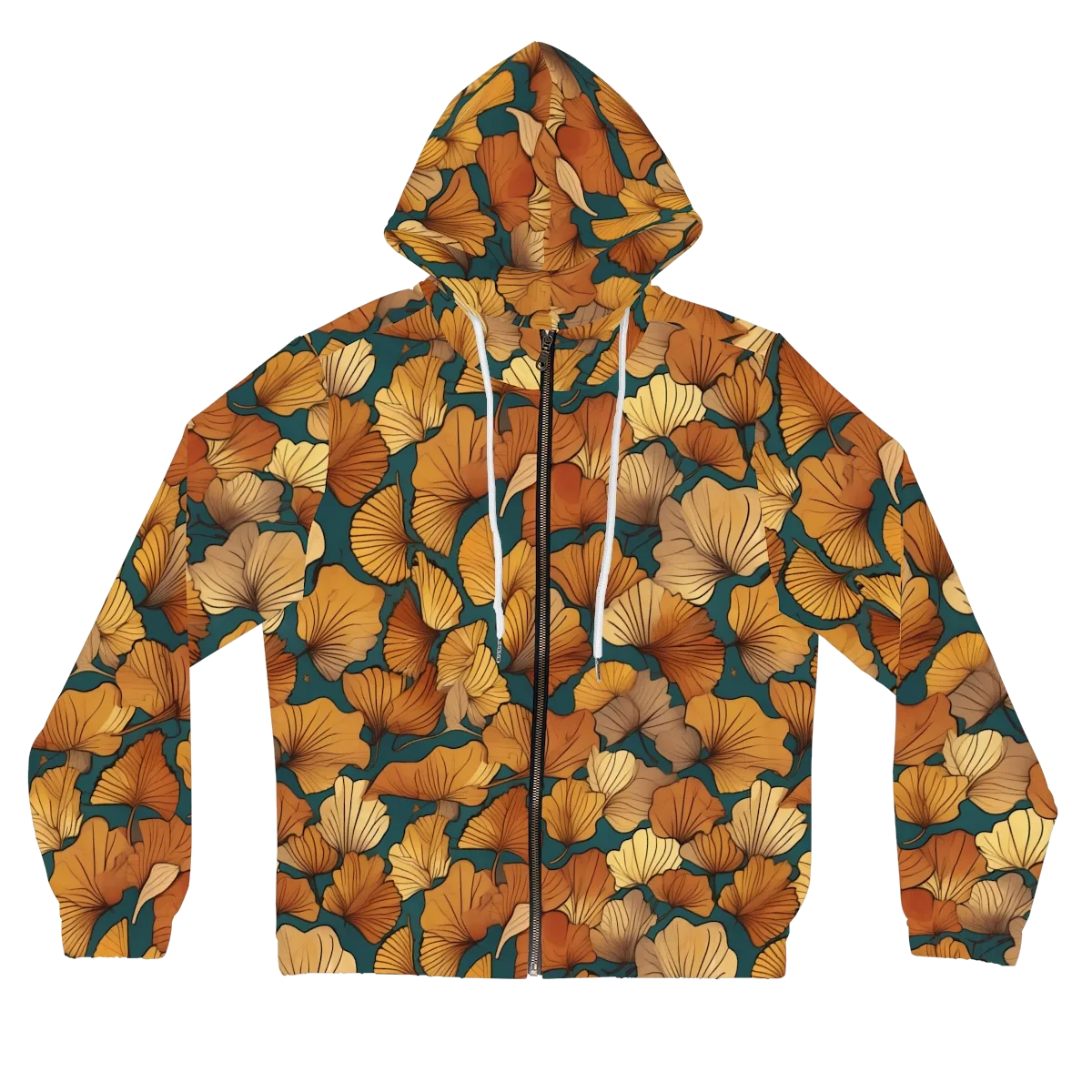 Ginkgo Ember on Women's Full-Zip Hoodie — Front