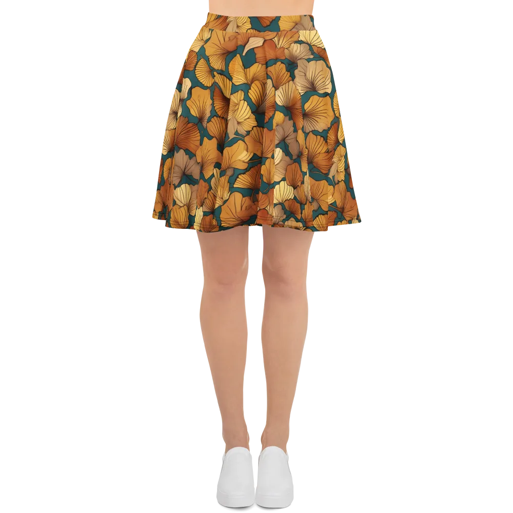 Ginkgo Ember on Skater Skirt — Front