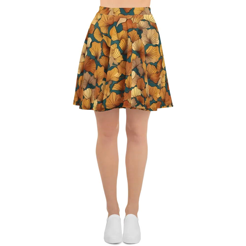 Ginkgo Ember on Skater Skirt — Front