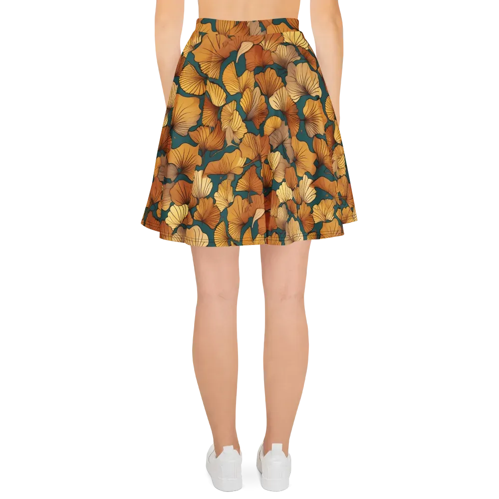 Ginkgo Ember on Skater Skirt — Back