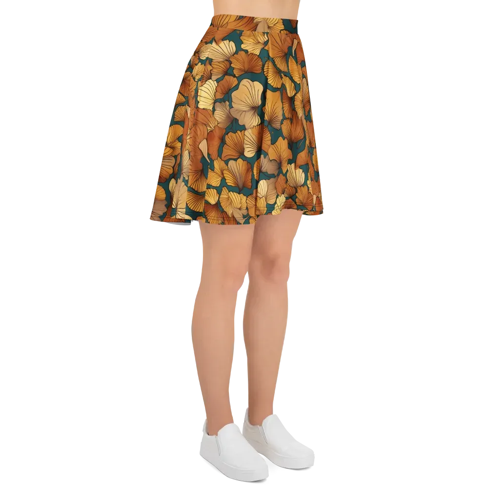 Ginkgo Ember on Skater Skirt — Right