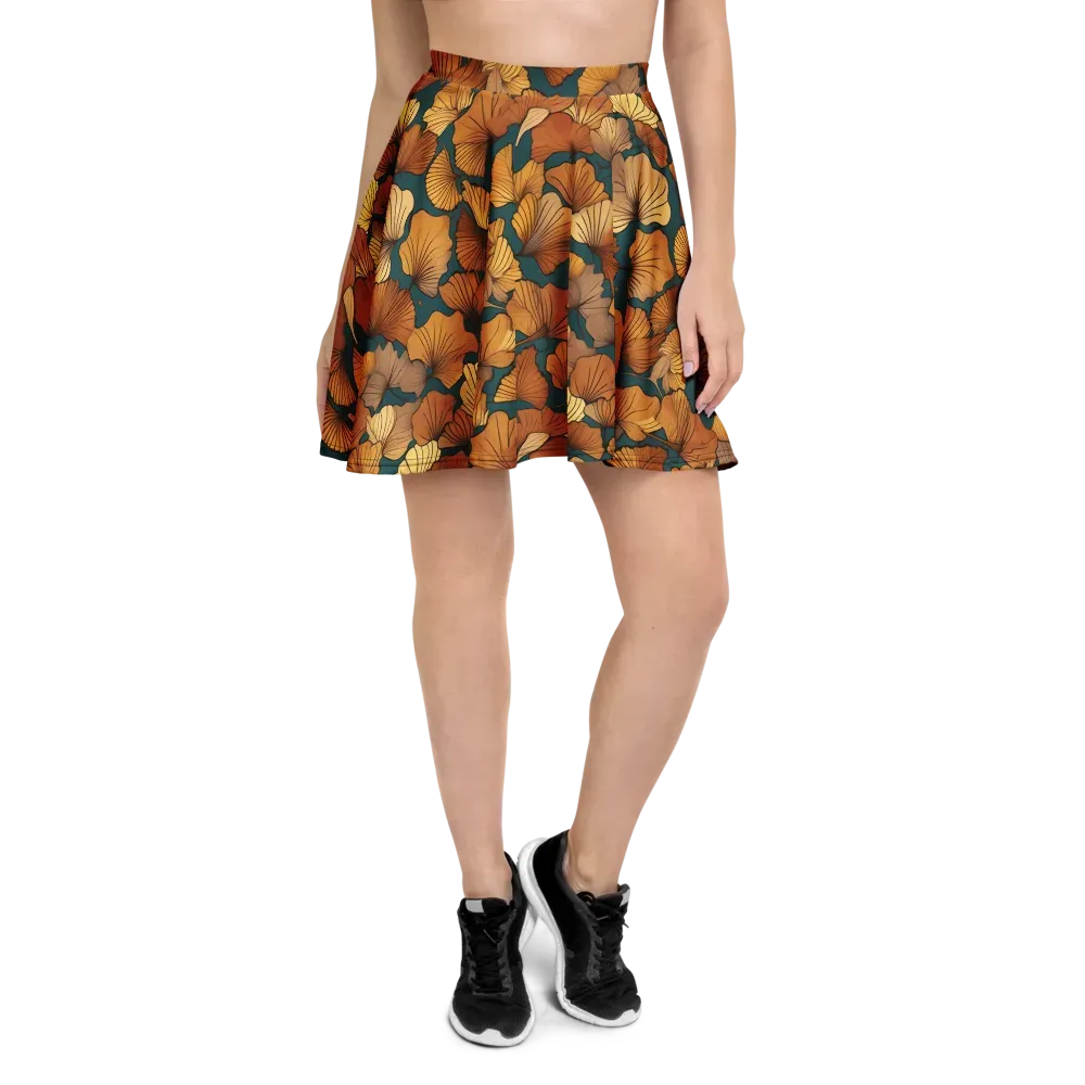 Ginkgo Ember on Skater Skirt — Front