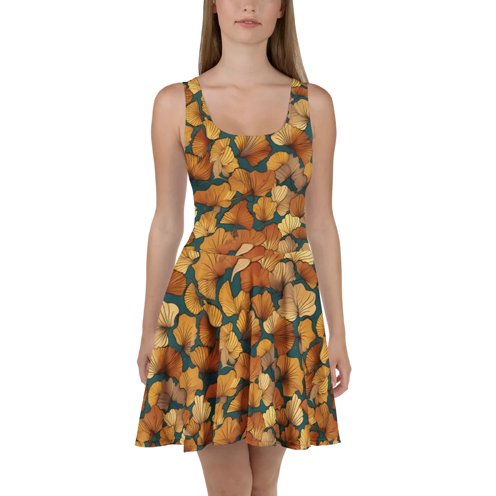 Ginkgo Ember on Skater Dress — Front